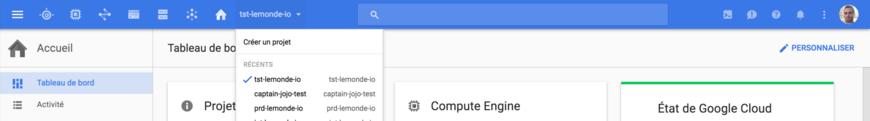 Création d'un projet - Google Cloud Platform