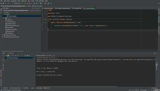 PHPStorm test class