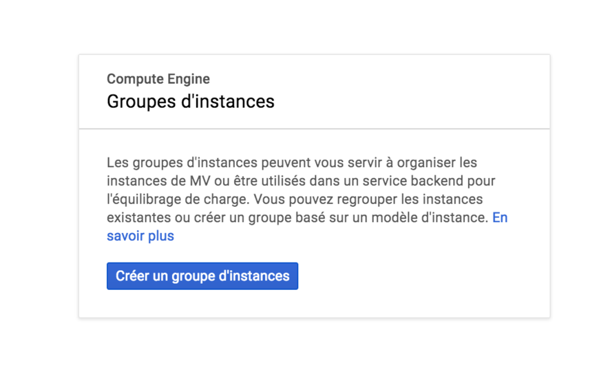 Créer groupe d'instances - Google Cloud Platform