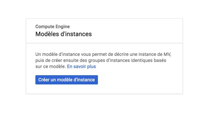 Modèle d'instance - Google Cloud Platform