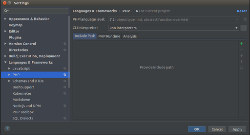 PHPStorm Settings PHP