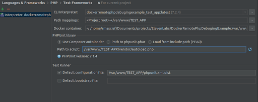 PHPStorm PHPUnit interpreter