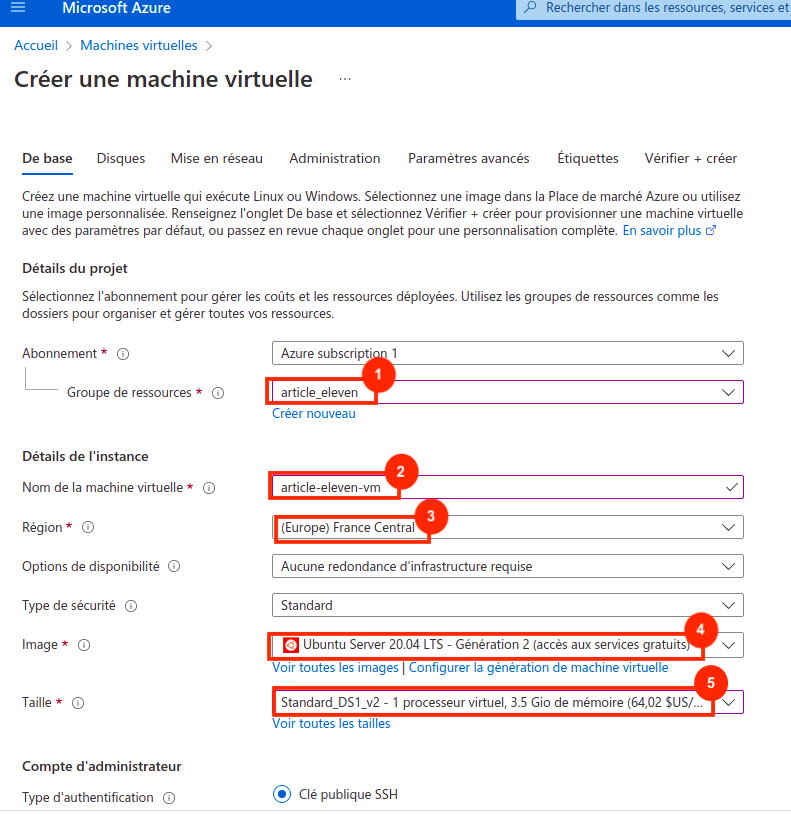 VM configuration