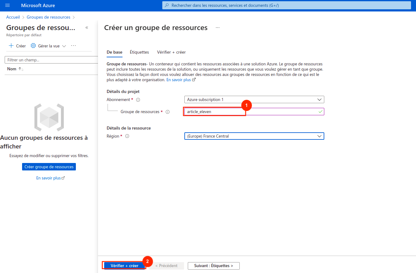 Ressource group configuration