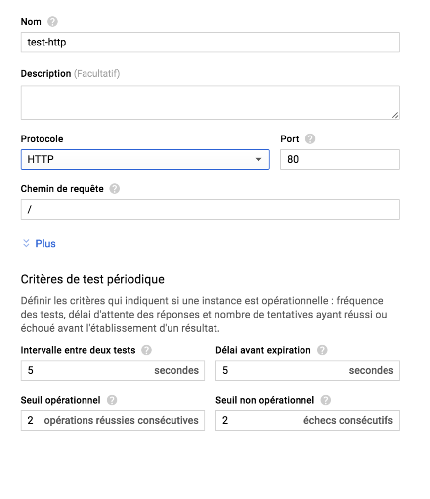 Test périodique - Google Cloud Platform